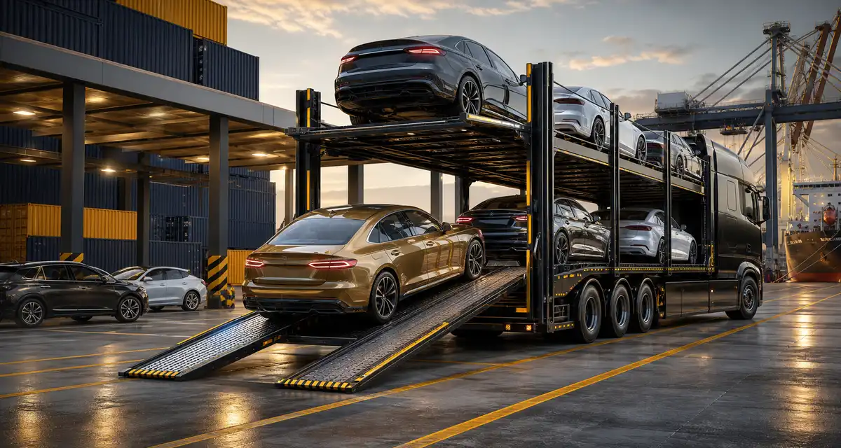3D Fahrzeugverladung im Autoexport-Terminal